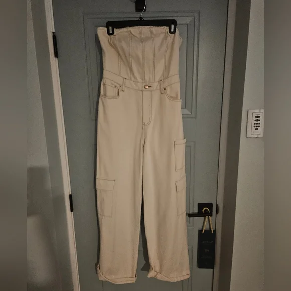 Wild Fable Cream Strapless Jumpsuit - Picture 4 of 5